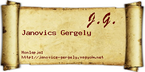 Janovics Gergely névjegykártya